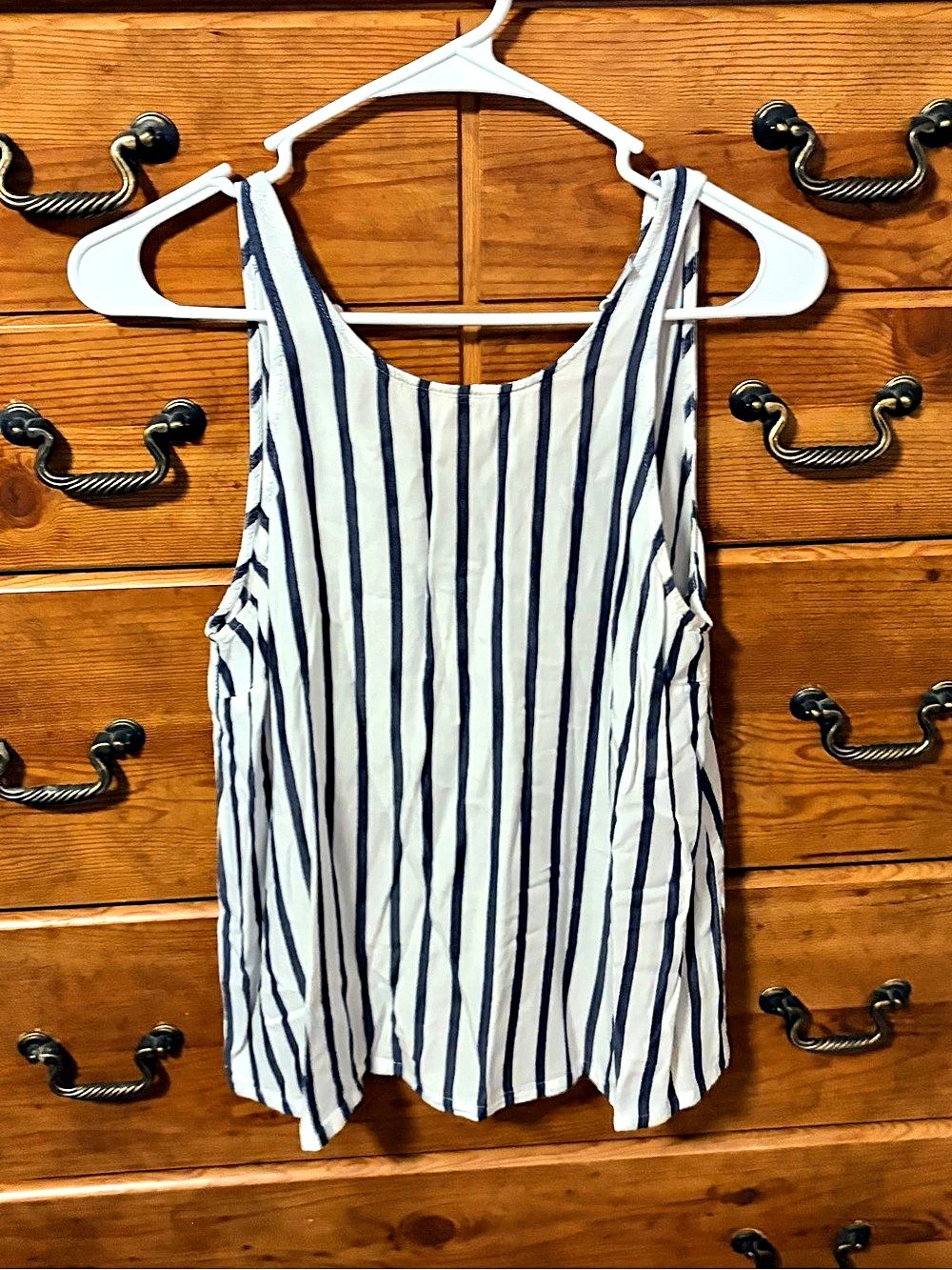 Old Navy Striped Tank Top in White & Blue